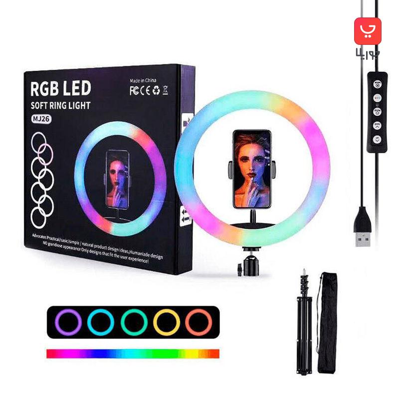 رینگ لایت RGB مدل MJ26 به همراه پایه